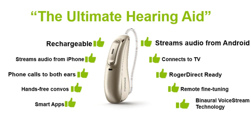 Phonak Audeo L Lumity L30 Life Water Proof Hearing Aids (Per Unit) Stream Android & iPhone