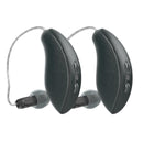 Starkey Omega AI+ 24 RIC RT rechargeable hearing aids in Graphite Gray